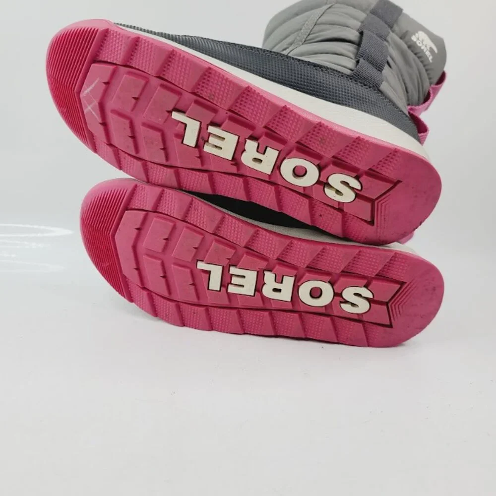 Sorel Girl's Gray‎ Pink Whitney II NY3873-052 Mid-Calf Winter Snow Boot Size 6
